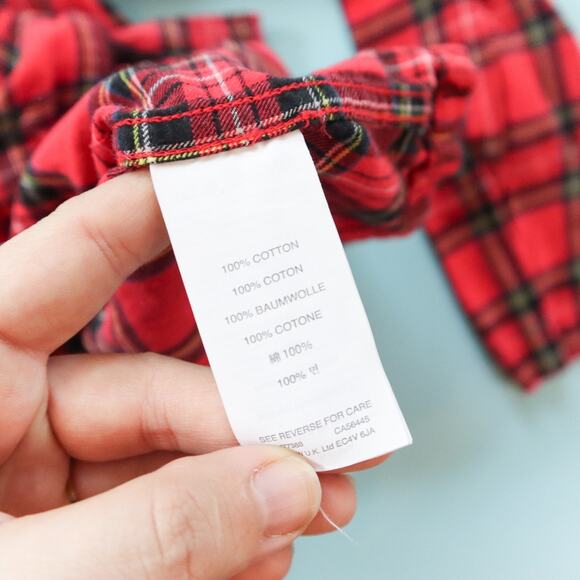 J Crew Red Plaid Cotton Matching Pajama Sleep Set Classic Collared Size Medium - Picture 11 of 12